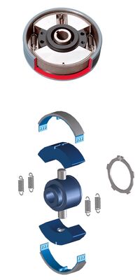 Embrayages/freins centrifuges et électromagnétiques Suco - Type W. Embrayages centrifuges guidés par goupille avec deux masselottes