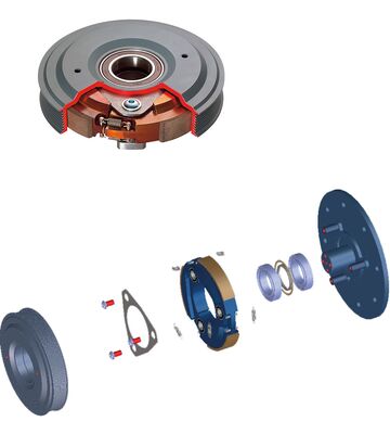 Embrayages/freins centrifuges et électromagnétiques Suco - Type P. Embrayages centrifuges asymétriques à pivots